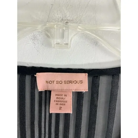 Anthropologie Not So Serious Dress Black Beaded Floral Black 2 Fairy Whimsigoth - Picture 12 of 13